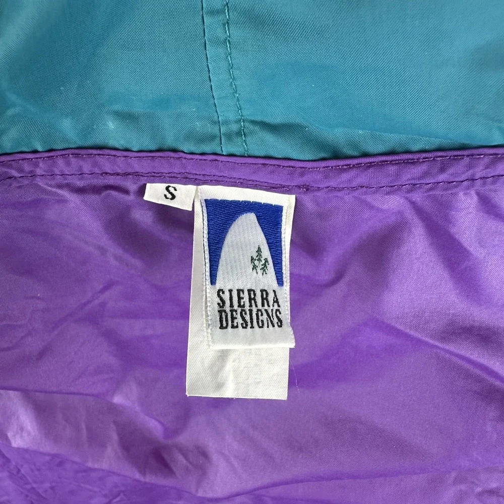 VTG Sierra Designs Anorak Windbreaker Rain Jacket Purple Teal Outdoors Size S